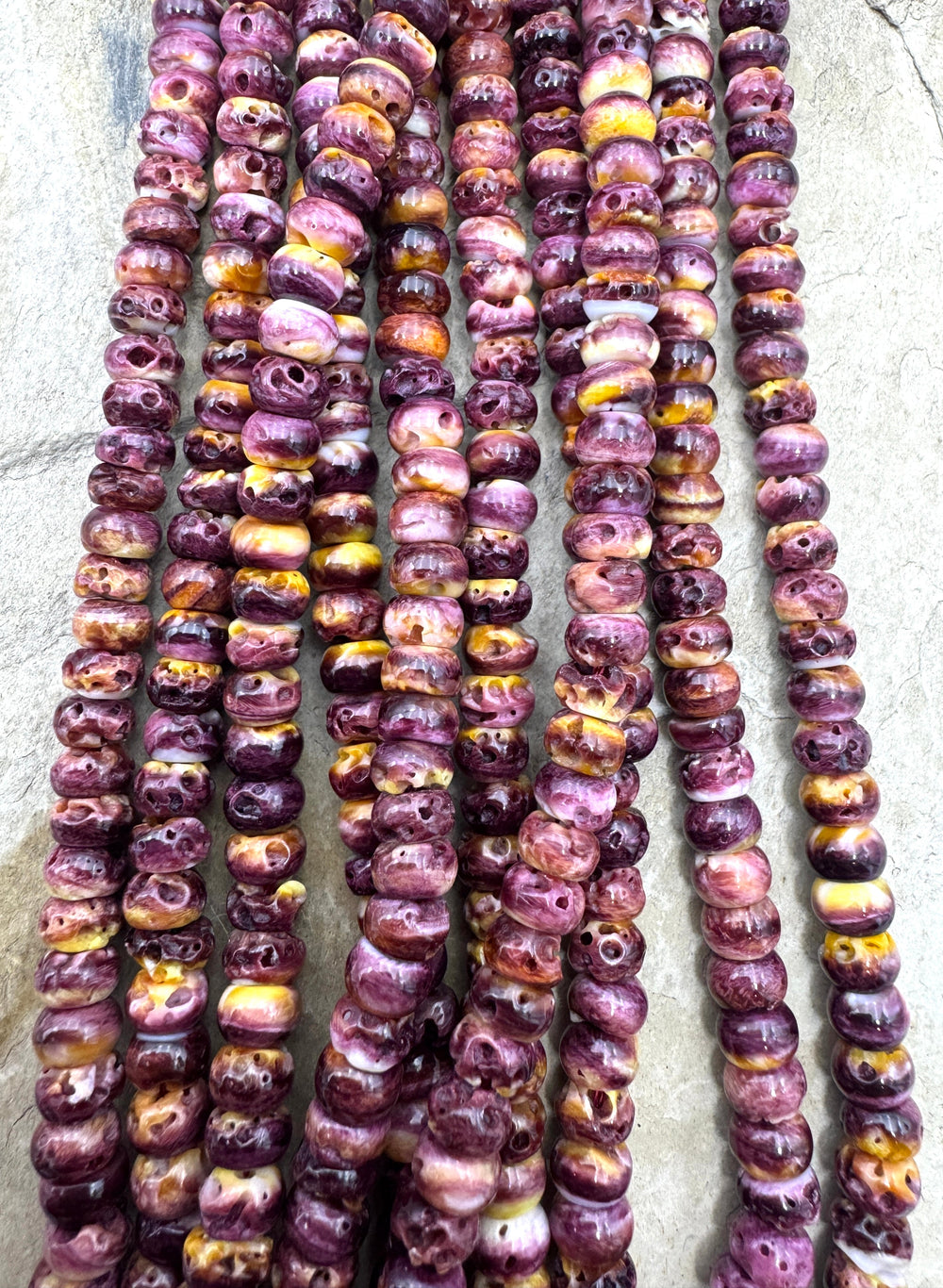 Purple Spiny Oyster 6mm Rondelle Bead Strand 16 inch Strand