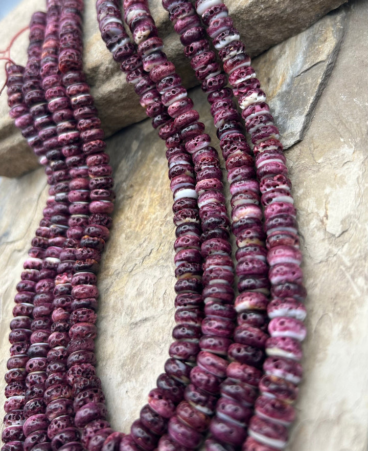 Purple Spiny Oyster 8mm Rondelle Beads ONE 16 Inch Strand