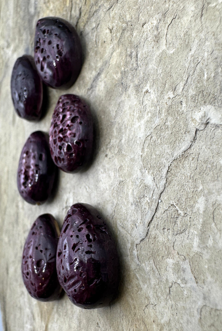 Purple Spiny Oyster Earring Slab Bead Pair 15x20mm One Pair