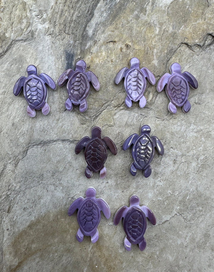 Purple Wampum/Quahog Shell Turtle Beads 15x20mm Package