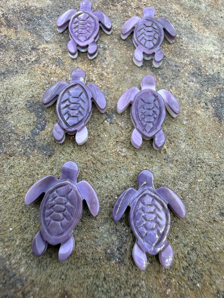 Purple Wampum/Quahog Shell Turtle Beads 15x20mm Package