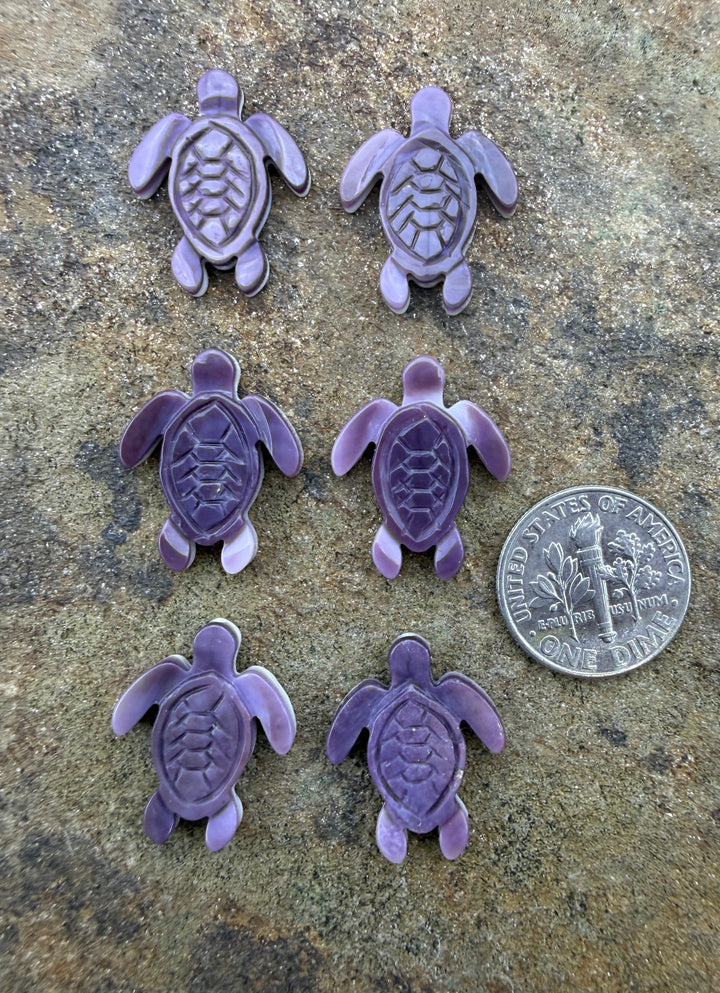 Purple Wampum/Quahog Shell Turtle Beads 15x20mm Package