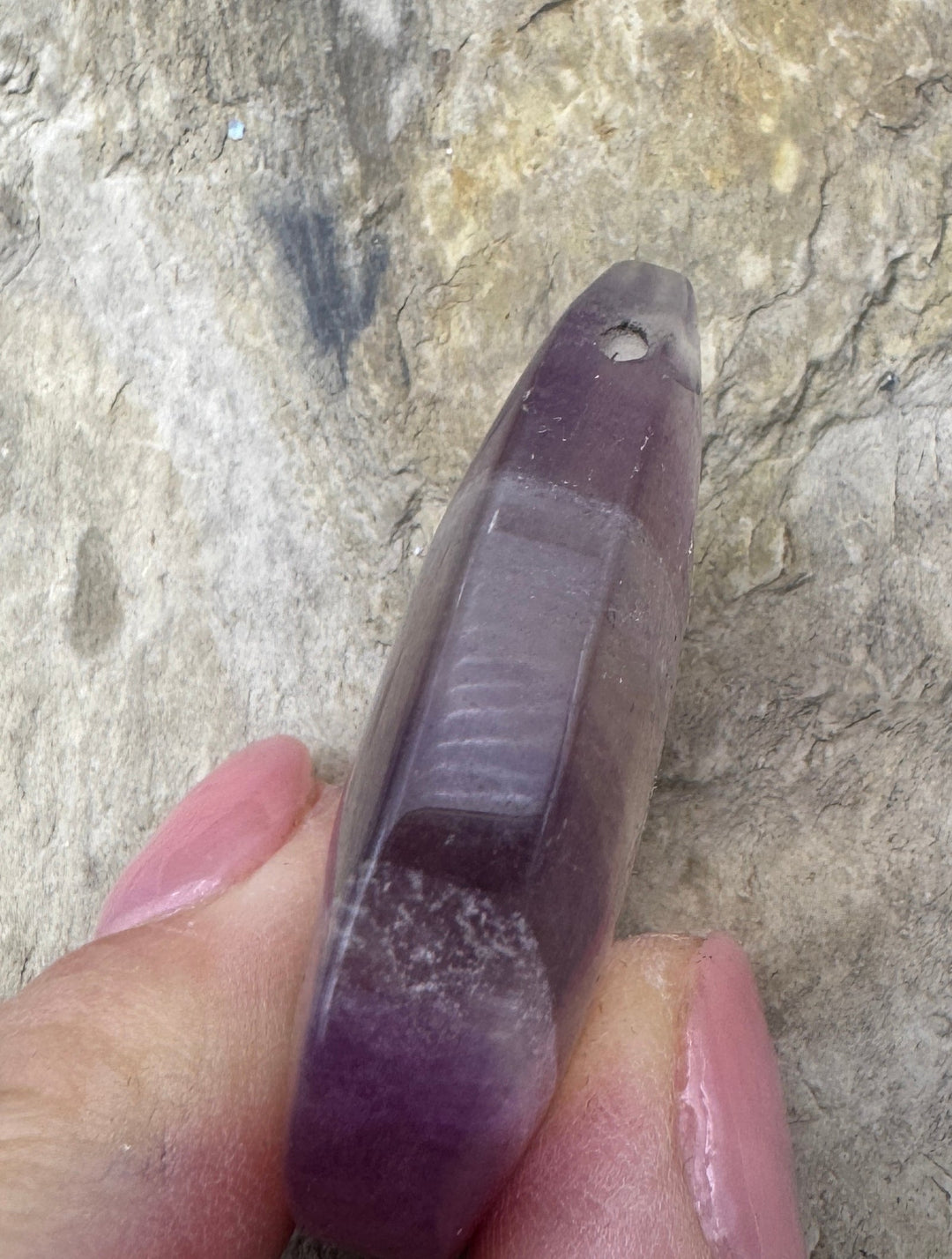 Rainbow Fluorite Focal Pendant Bead 27x41x12mm - Fluorite