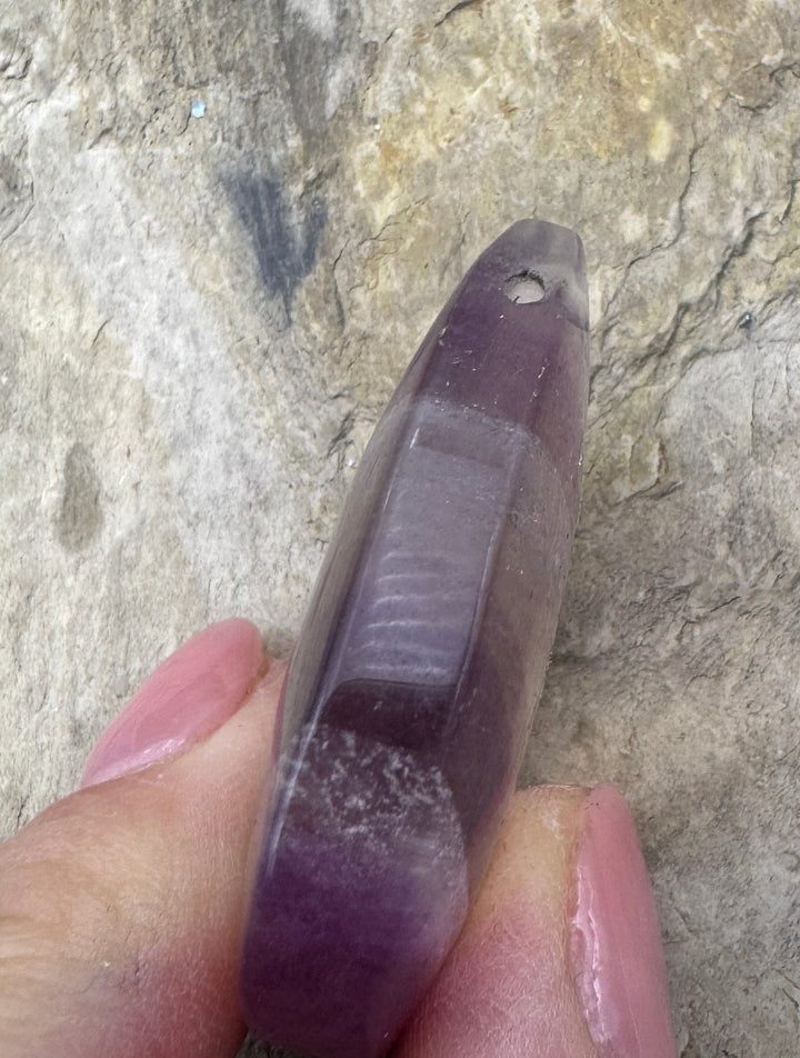 Rainbow Fluorite Focal Pendant Bead 27x41x12mm - Fluorite
