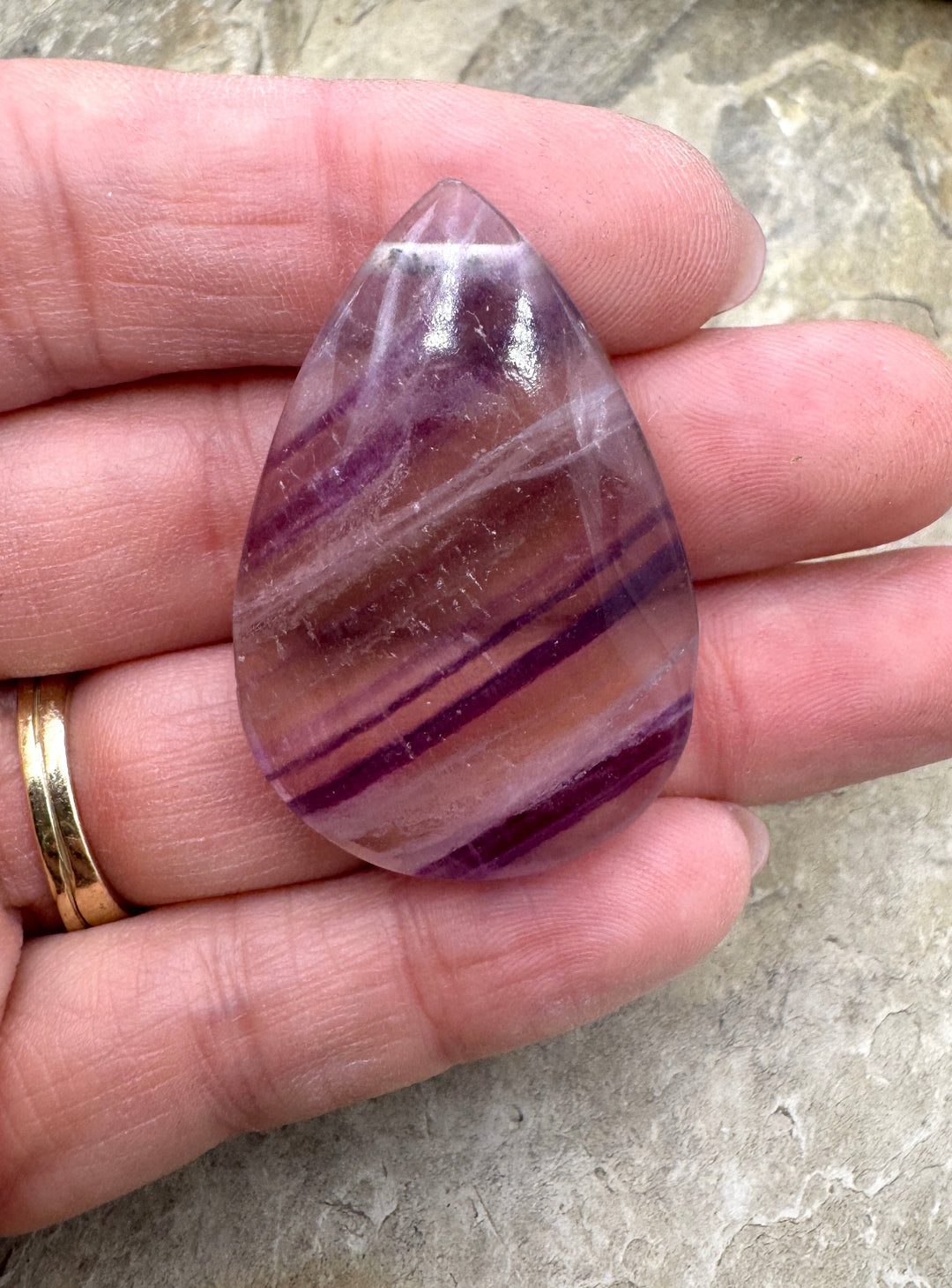 Rainbow Fluorite Focal Pendant Bead 27x41x12mm - Fluorite