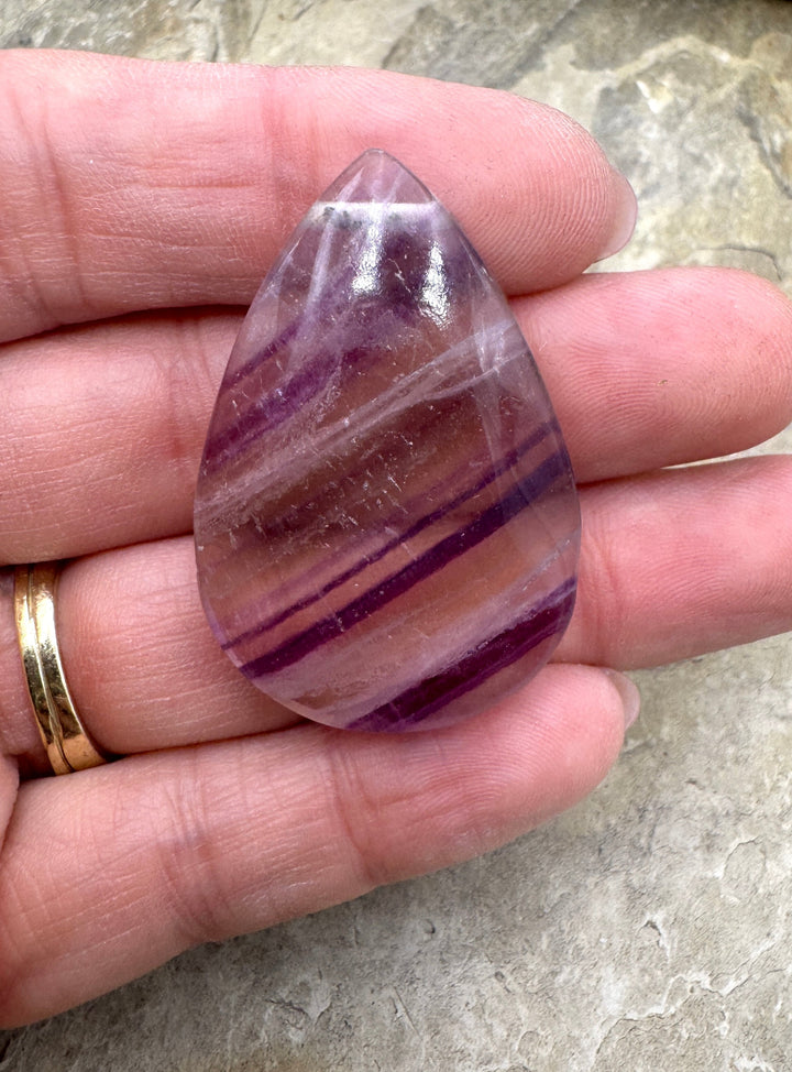 Rainbow Fluorite Focal Pendant Bead 27x41x12mm - Fluorite