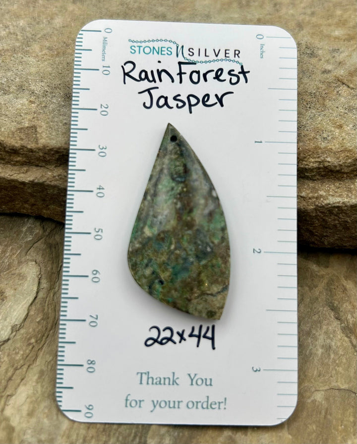 Rainforest Jasper Focal Pendant Bead 22x44mm - California