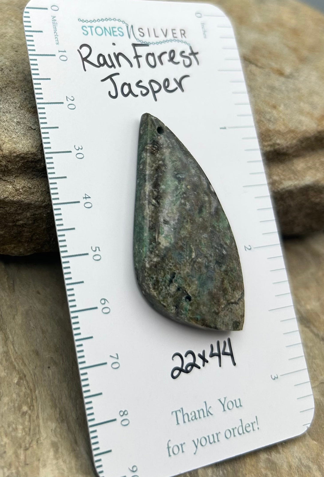 Rainforest Jasper Focal Pendant Bead 22x44mm - California