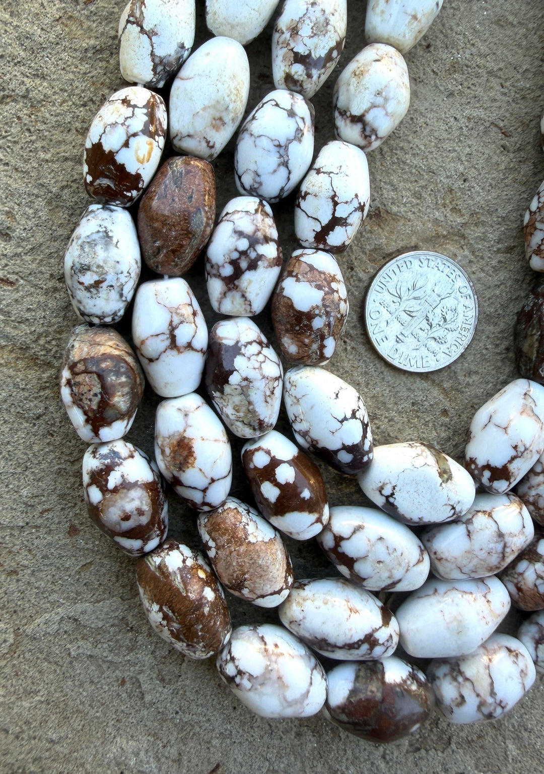 RARE AA+ Arizona Wild Horse BIG Drum Beads 9x15mm ONE 16