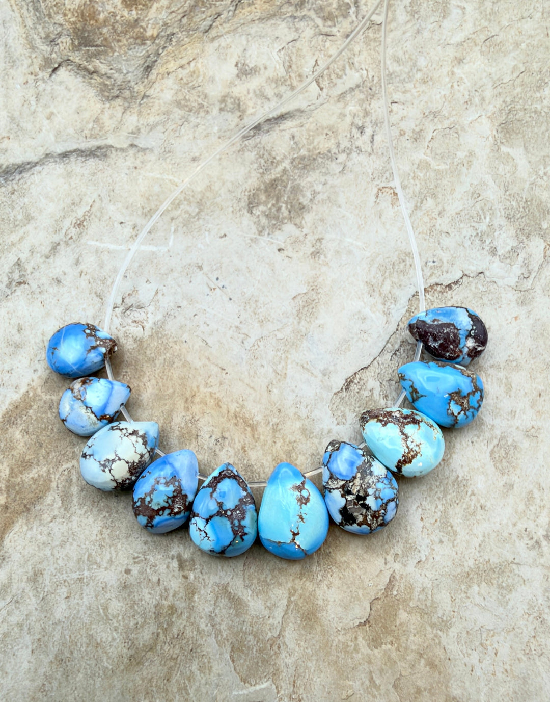 RARE AA+ Golden Hills Turquoise (Kazakhstan) Briolette