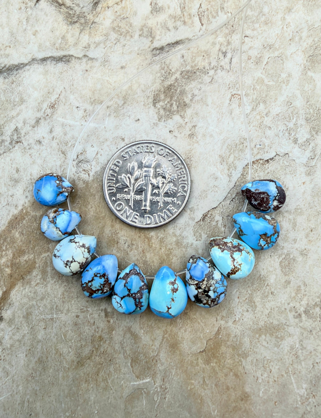 RARE AA+ Golden Hills Turquoise (Kazakhstan) Briolette