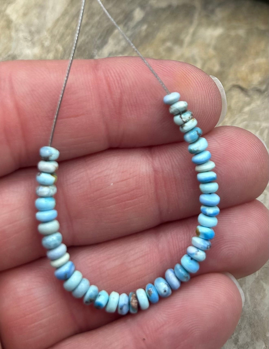 RARE AA+ Golden Hills Turquoise (Kazakhstan) Handcut 3-4mm