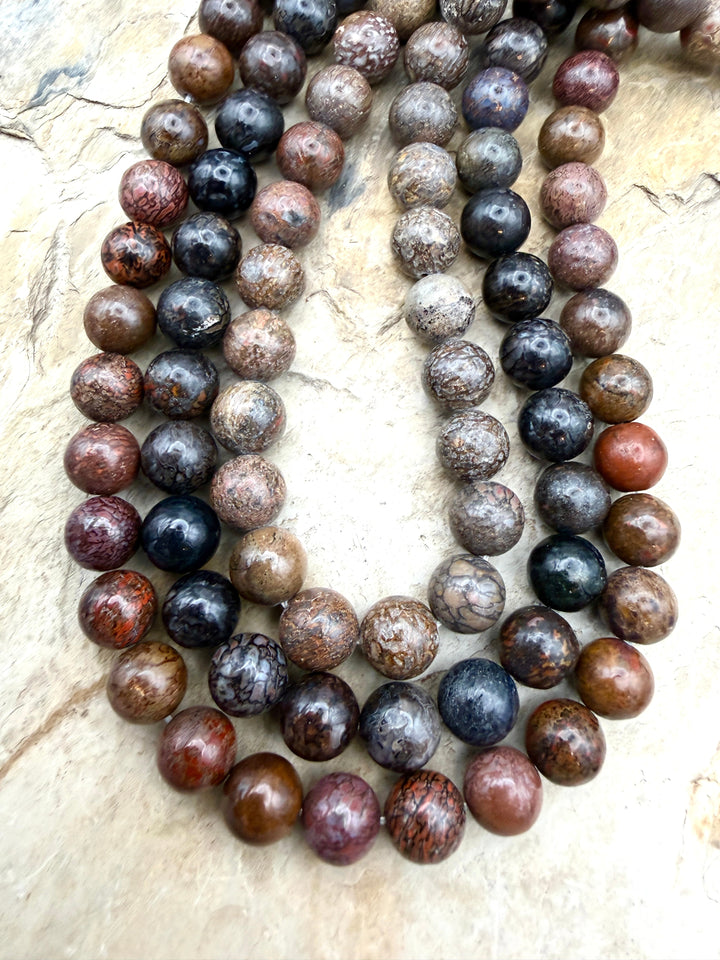 RARE AA+ High Pattern Utah Dinosaur Bone 10mm Round Beads