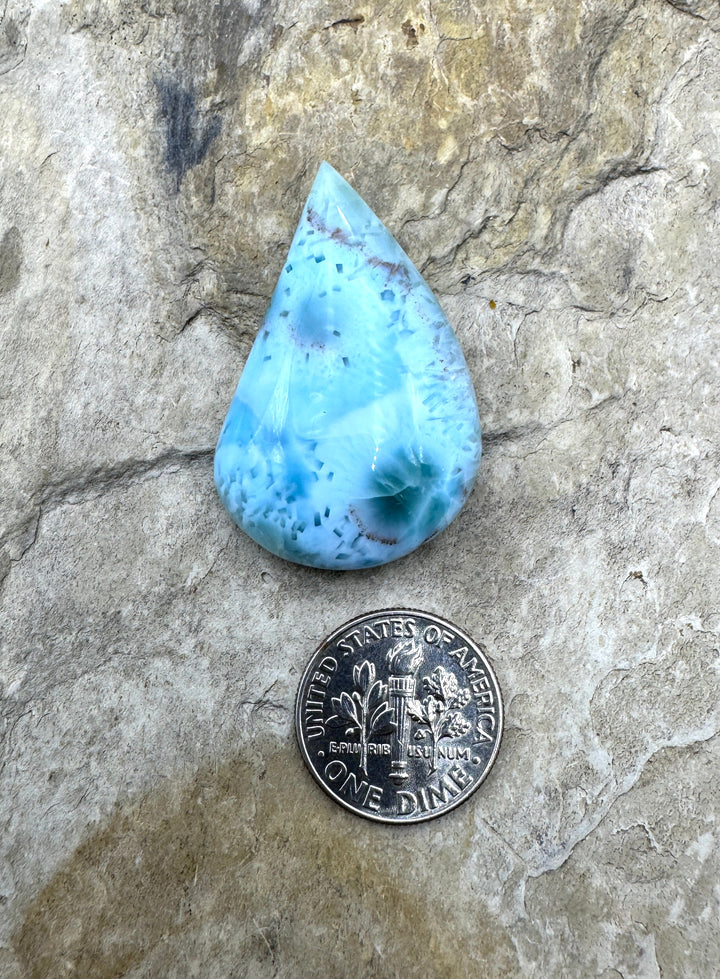 RARE AA+ Larimar Cabochon 23x36mm - Larimar