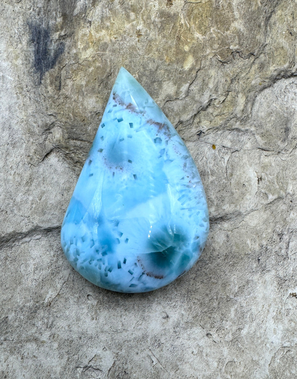 RARE AA+ Larimar Cabochon 23x36mm - Larimar