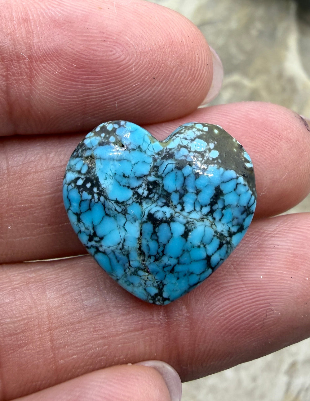 RARE AA+ Number 8 Turquoise (Nevada) Heart Shaped Focal