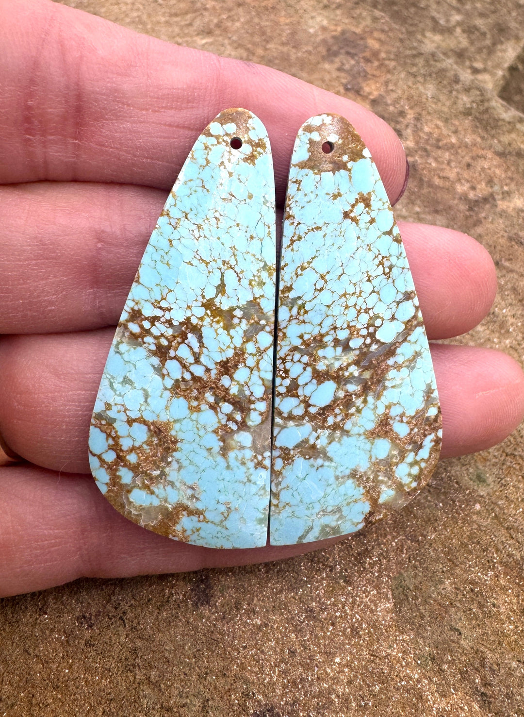 RARE AA+ Number 8 Turquoise (Nevada) HUGE Matching Earring