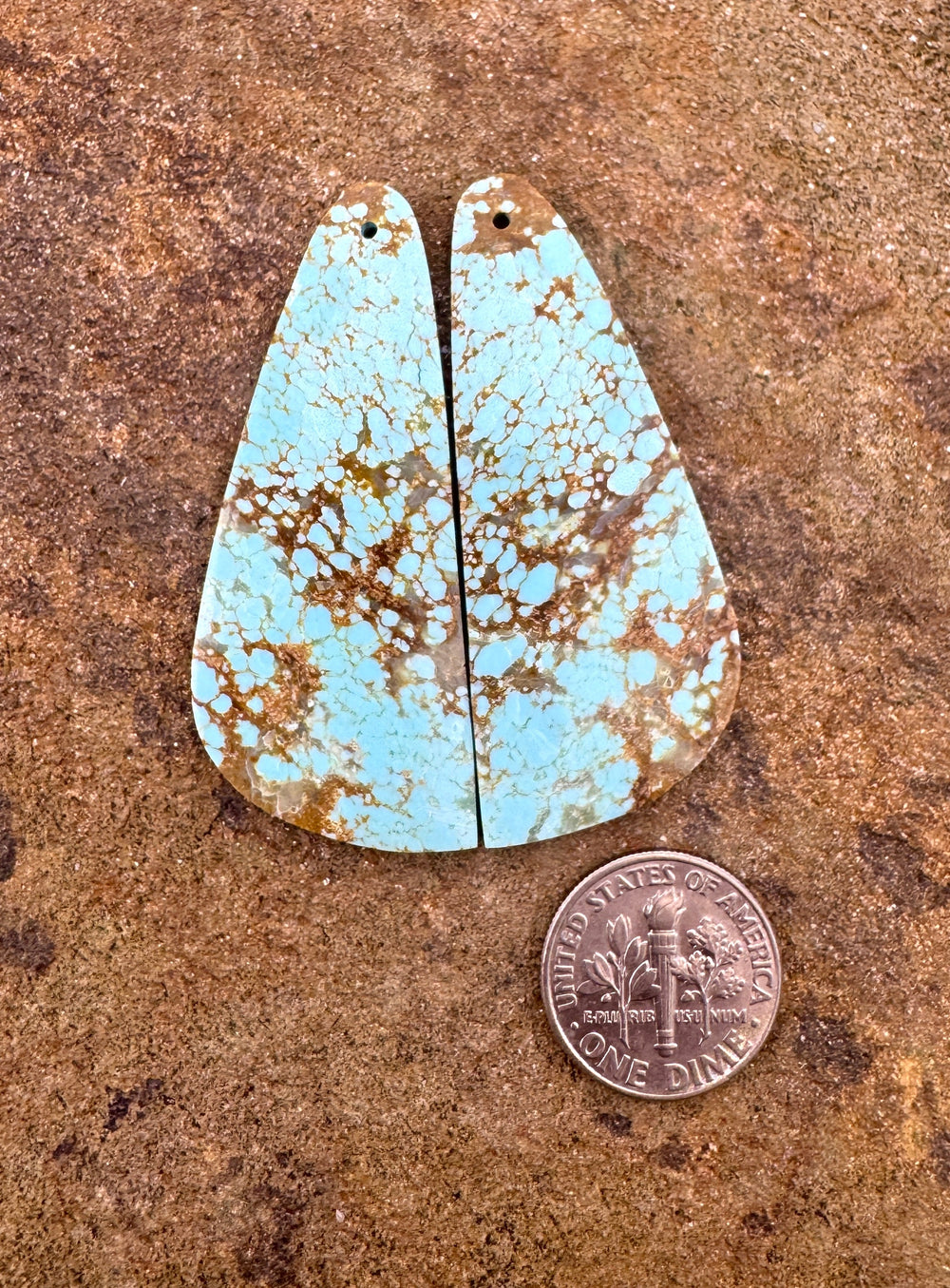 RARE AA+ Number 8 Turquoise (Nevada) HUGE Matching Earring