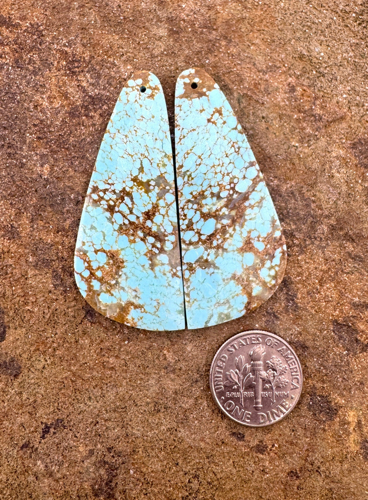 RARE AA+ Number 8 Turquoise (Nevada) HUGE Matching Earring