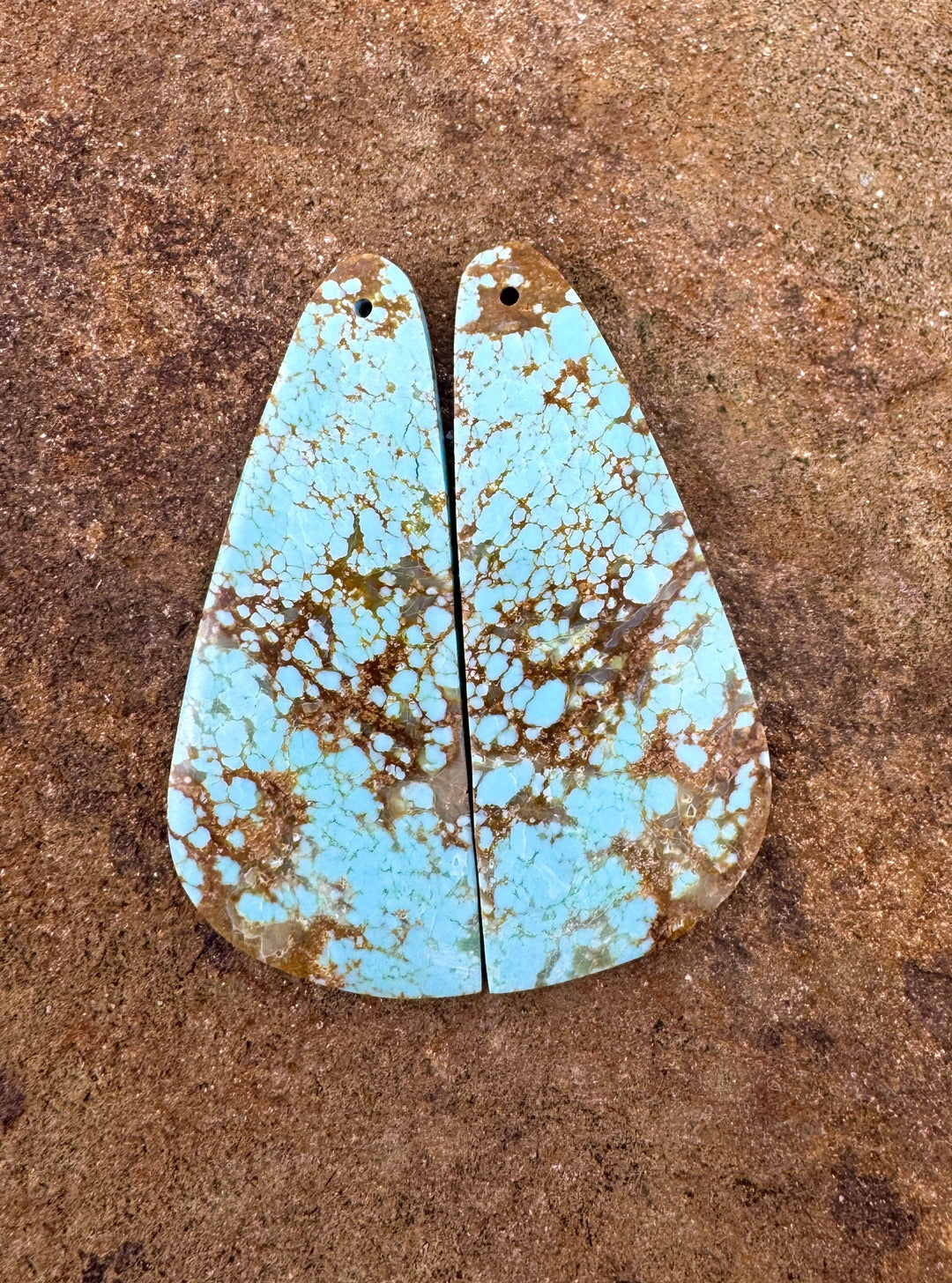 RARE AA+ Number 8 Turquoise (Nevada) HUGE Matching Earring