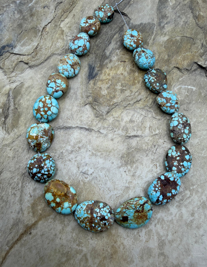 RARE AA+ Number 8 Turquoise (Nevada) Rounded Nugget Beads