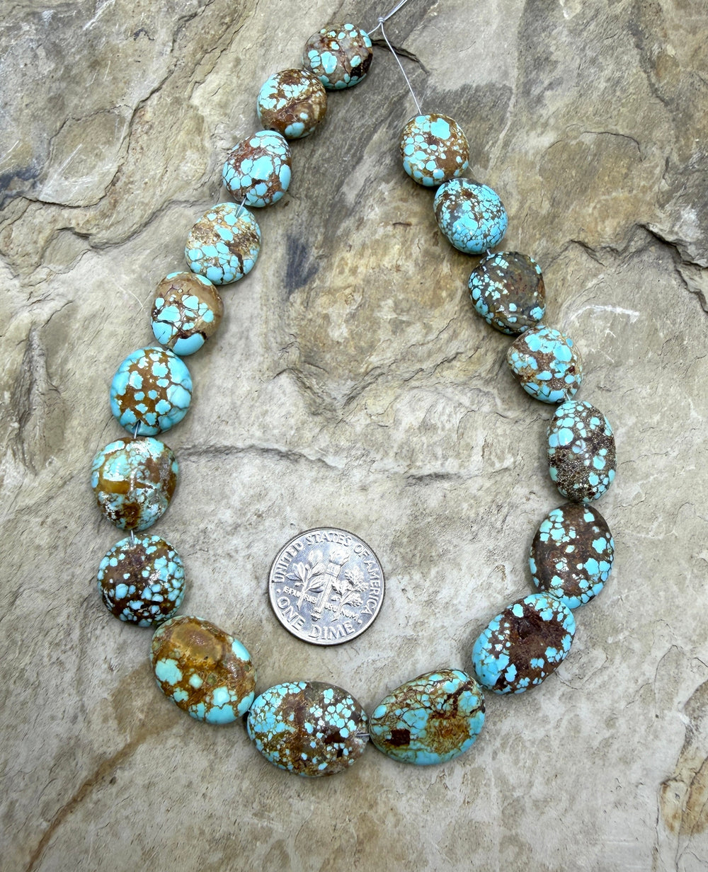 RARE AA+ Number 8 Turquoise (Nevada) Rounded Nugget Beads