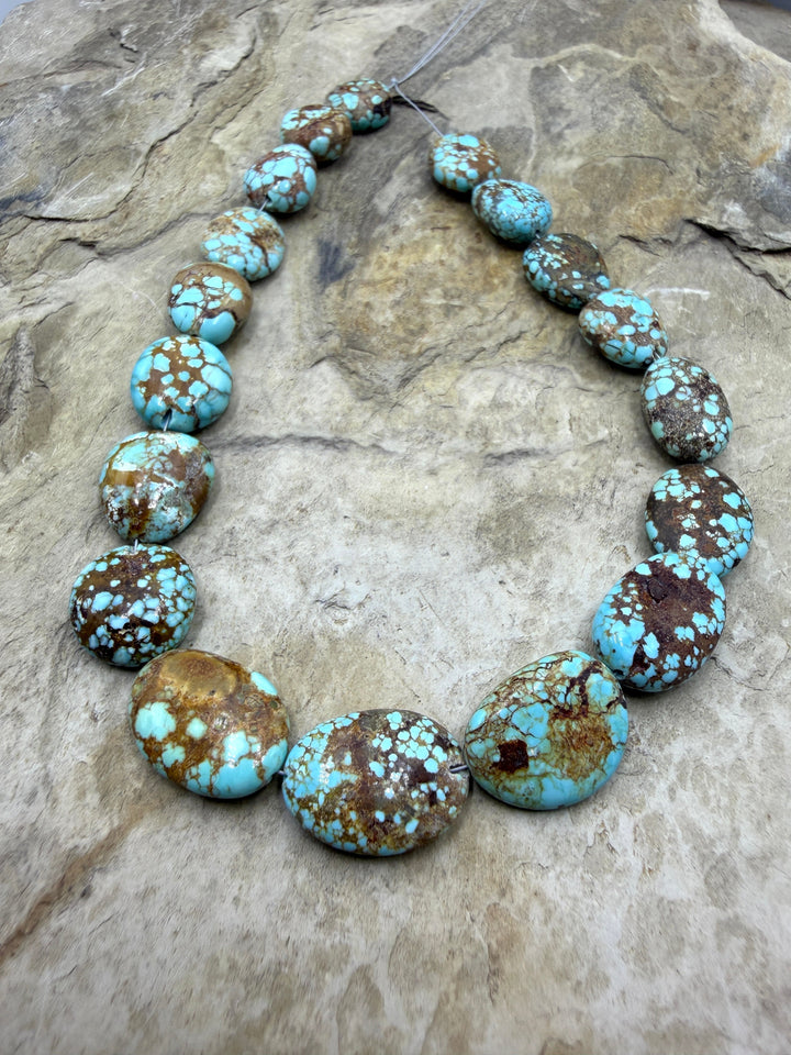 RARE AA+ Number 8 Turquoise (Nevada) Rounded Nugget Beads