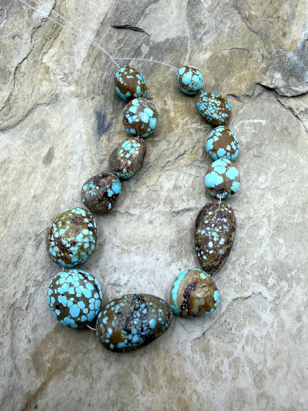RARE AA+ Number 8 Turquoise (Nevada) Rounded Nugget Beads