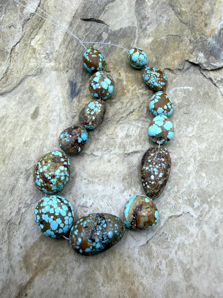 RARE AA+ Number 8 Turquoise (Nevada) Rounded Nugget Beads