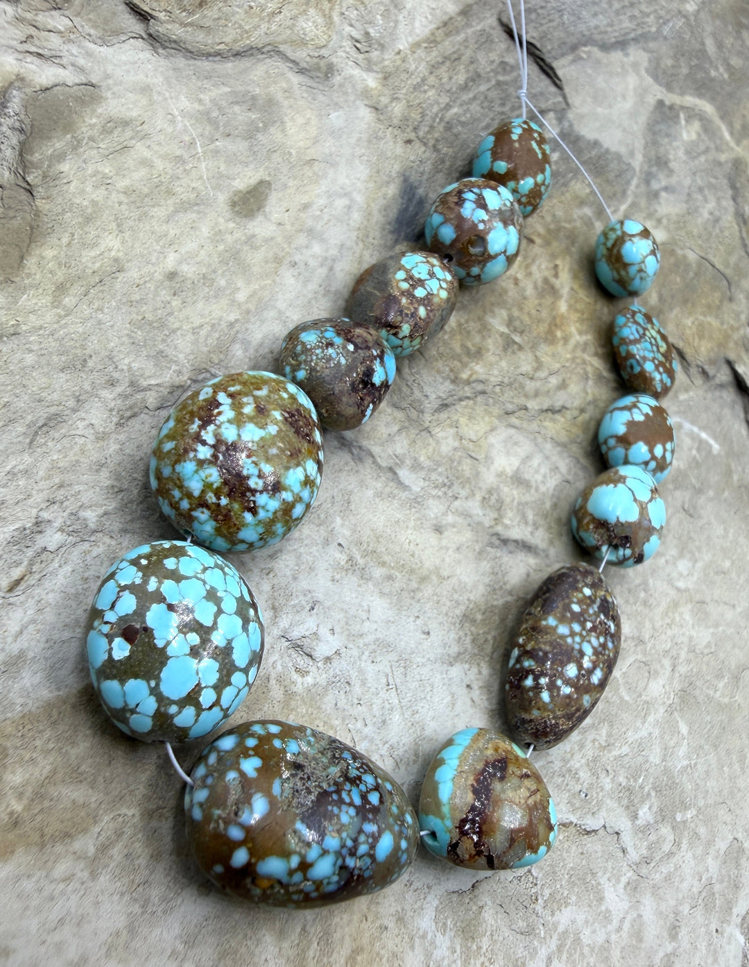 RARE AA+ Number 8 Turquoise (Nevada) Rounded Nugget Beads