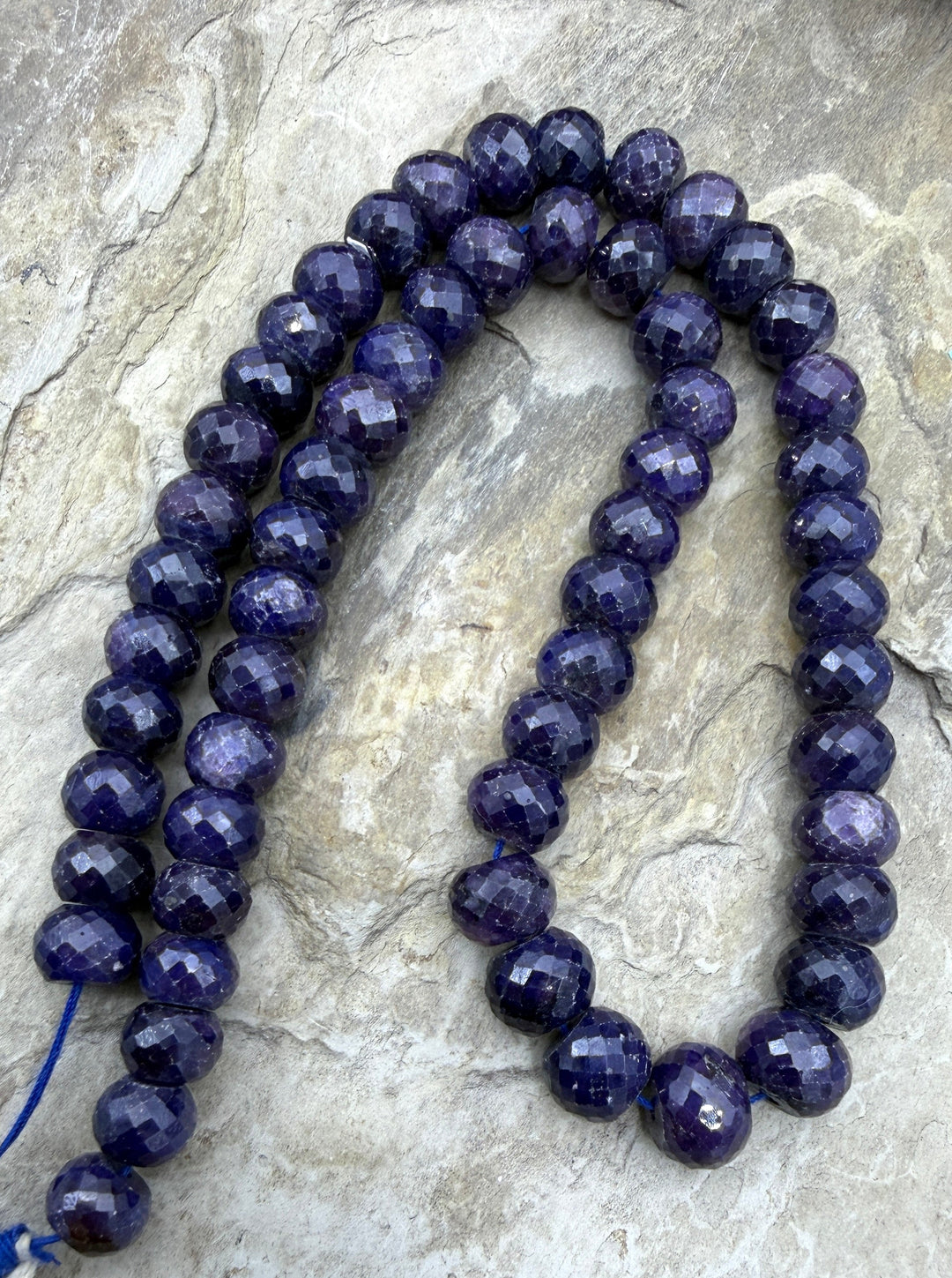 RARE AA+ Sugilite (South Africa) BIG Faceted Rondelle Beads 8-10mm Slightly Graduated, 15.5 Inch Strand/58 Beads