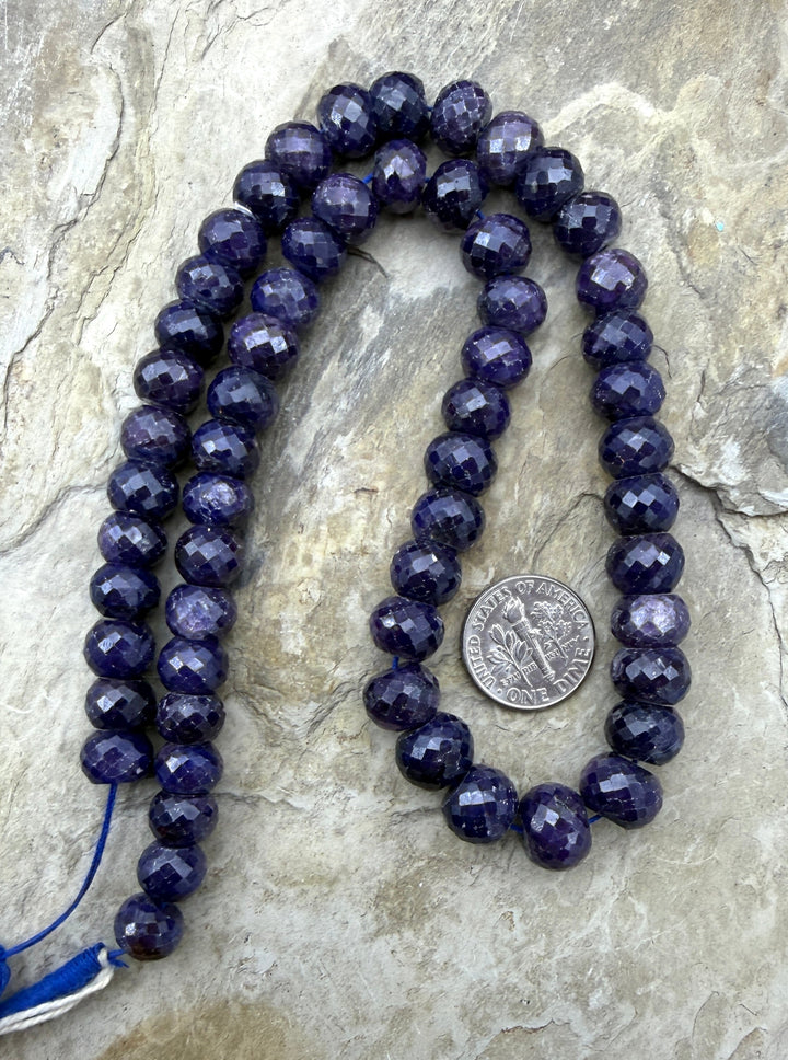 RARE AA+ Sugilite (South Africa) BIG Faceted Rondelle Beads