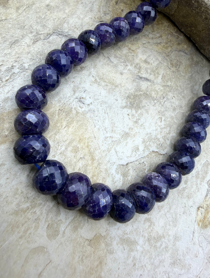 RARE AA+ Sugilite (South Africa) BIG Faceted Rondelle Beads
