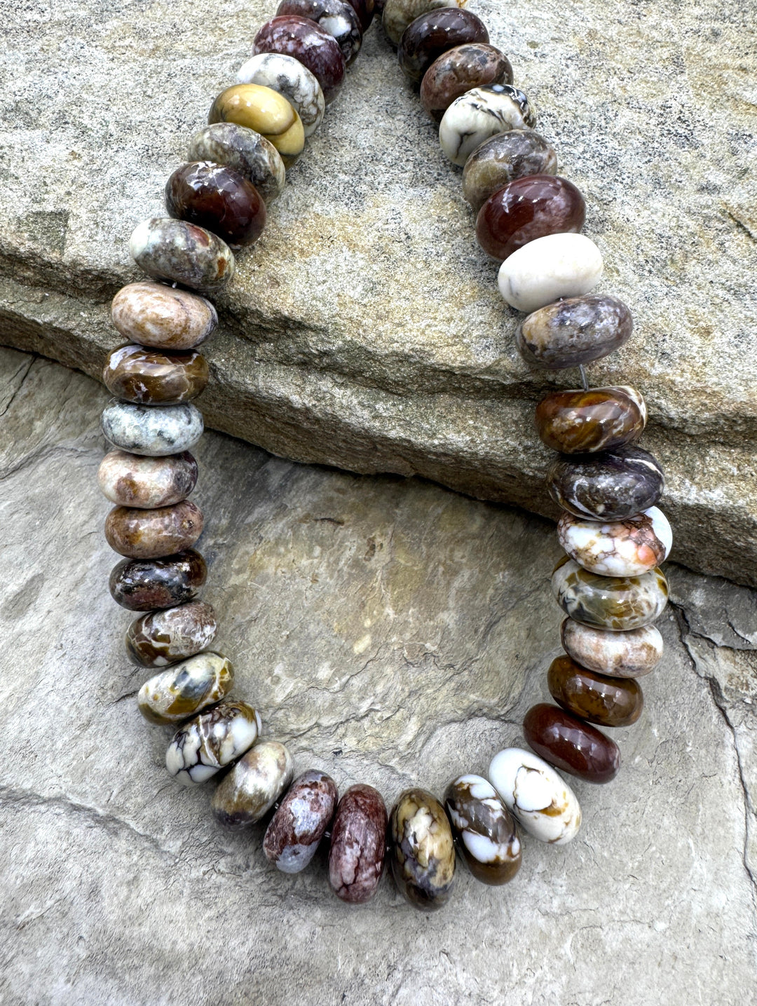 RARE AAA + Arizona Wild Horse 12mm Rondelle Beads 9 inch