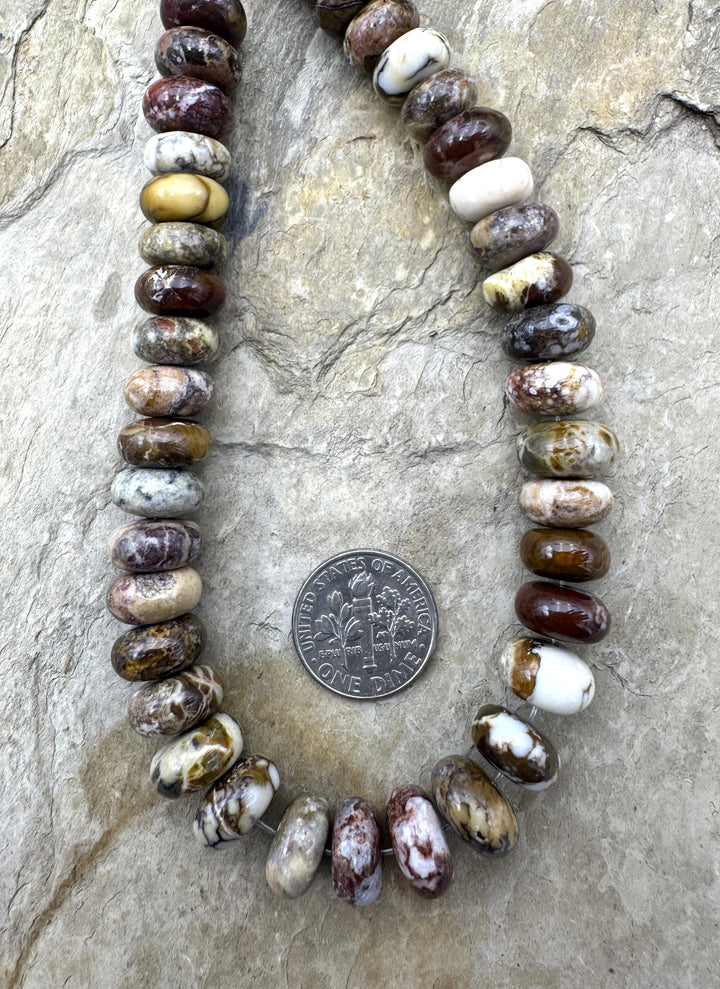 RARE AAA + Arizona Wild Horse 12mm Rondelle Beads 9 inch