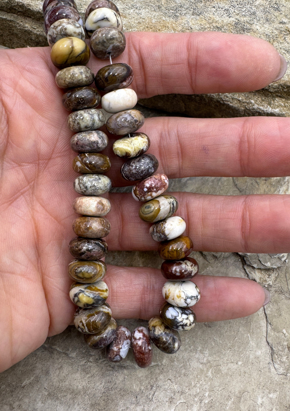 RARE AAA + Arizona Wild Horse 12mm Rondelle Beads 9 inch