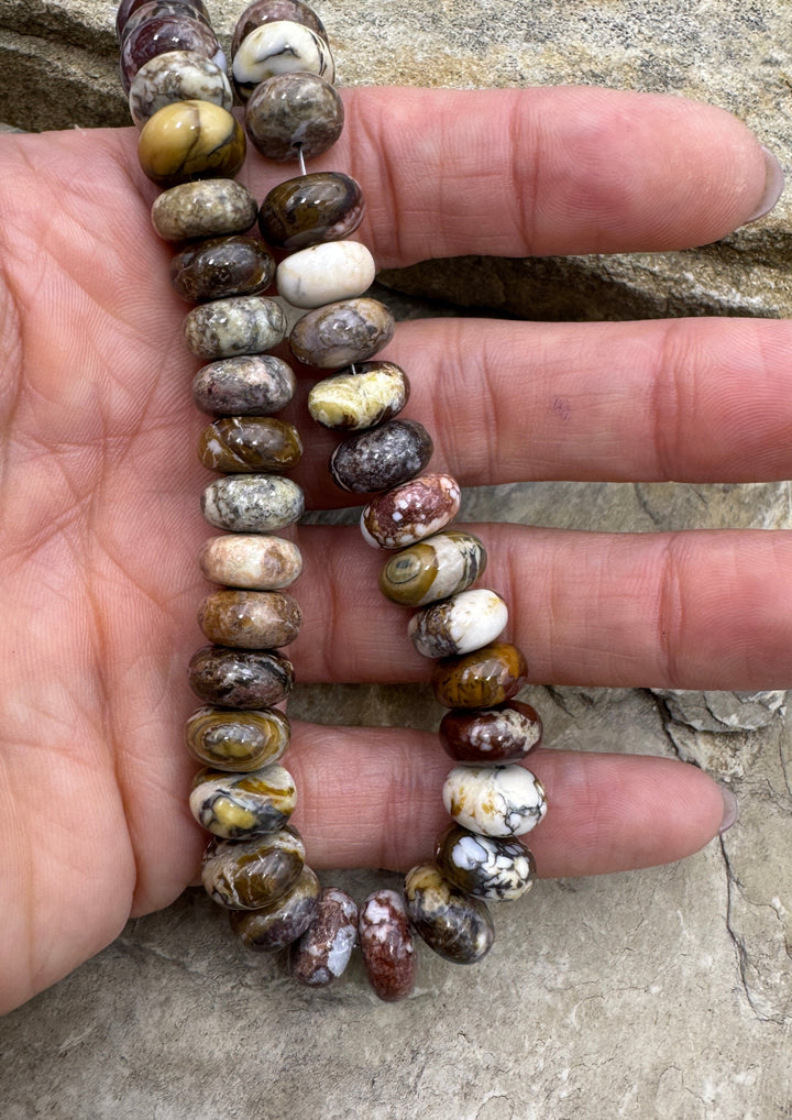 RARE AAA + Arizona Wild Horse 12mm Rondelle Beads 9 inch