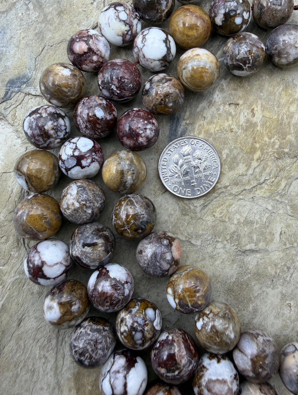 RARE AAA+ Arizona Wild Horse 12mm Round Beads Strand 8 inch