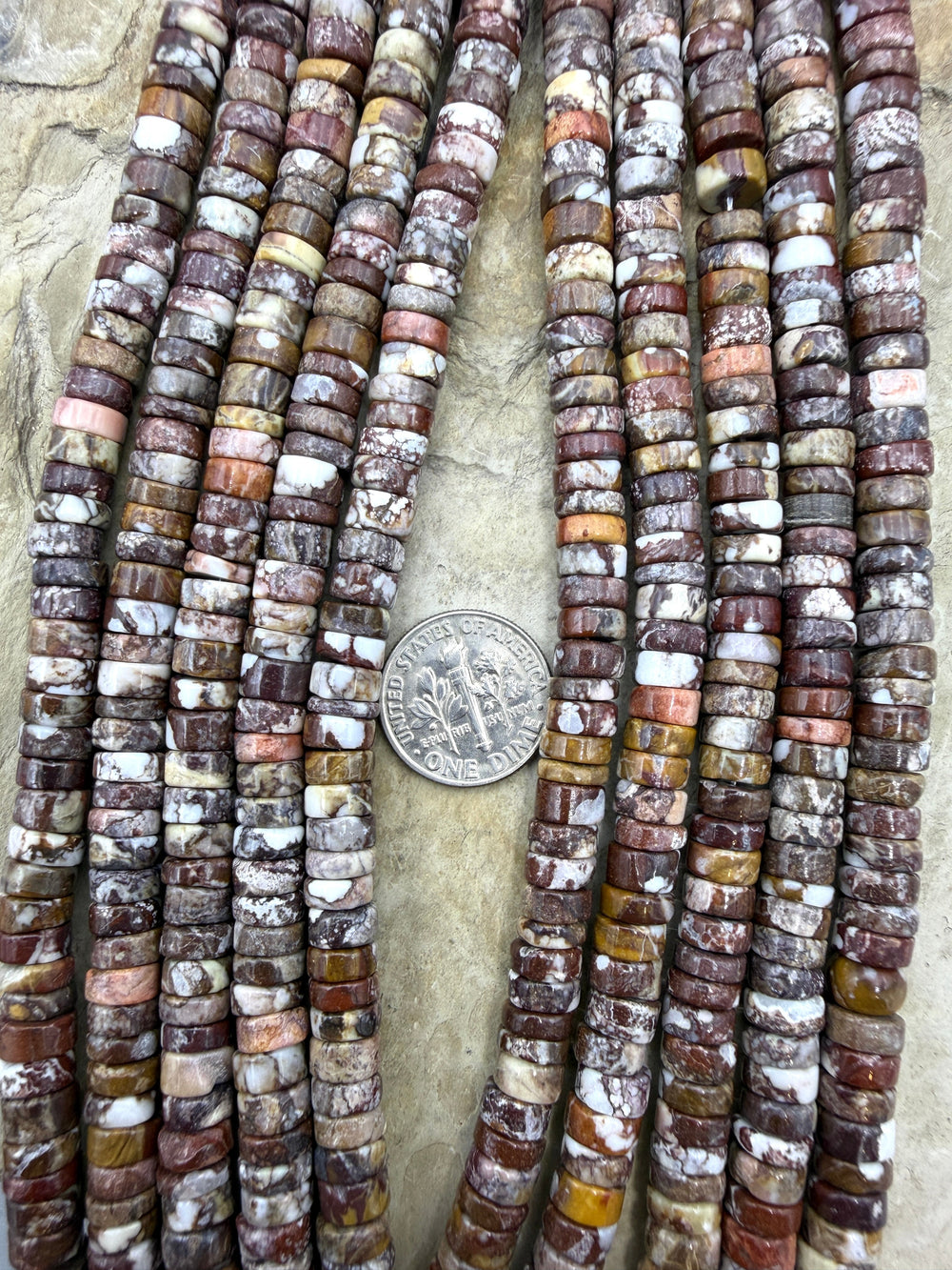 RARE AAA+ Arizona Wild Horse 6mm Heishi Beads Strand 8 inch