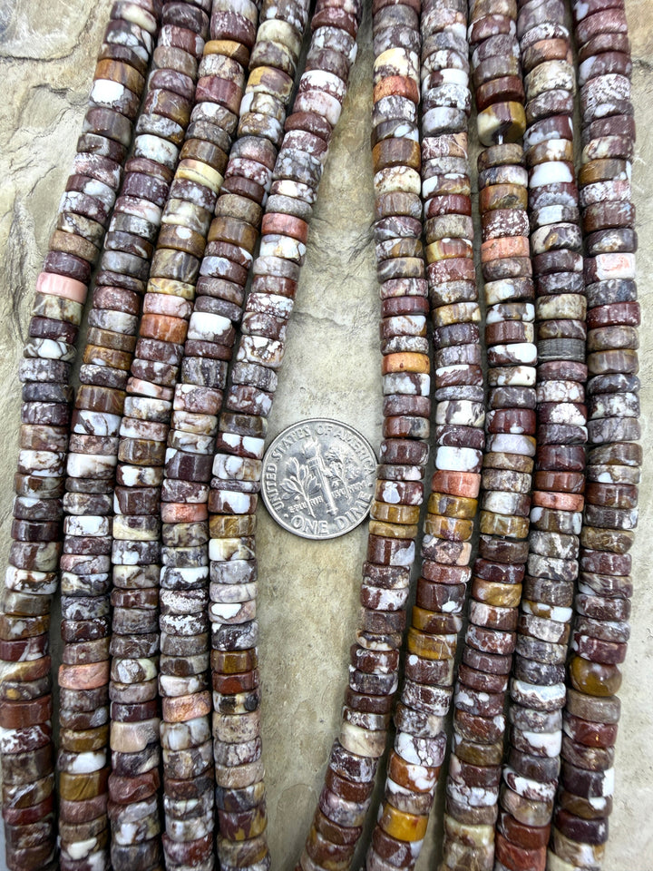 RARE AAA+ Arizona Wild Horse 6mm Heishi Beads Strand 8 inch