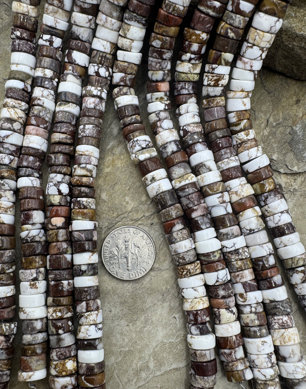 RARE AAA+ Arizona Wild Horse 8mm Heishi Beads Strand 8 inch