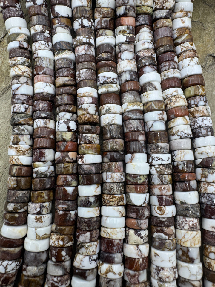 RARE AAA+ Arizona Wild Horse 8mm Heishi Beads Strand 8 inch