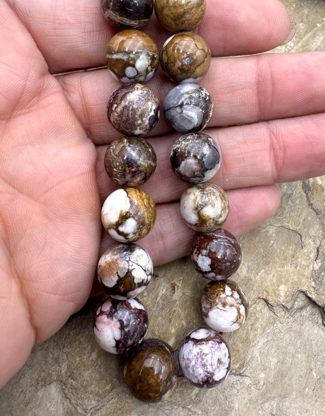 RARE AAA + Arizona Wild Horse BIG 12mm Round Bead Strand 16