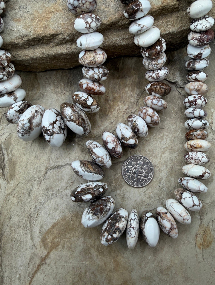 RARE AAA+ Arizona Wild Horse BIG Graduated Saucer Beads