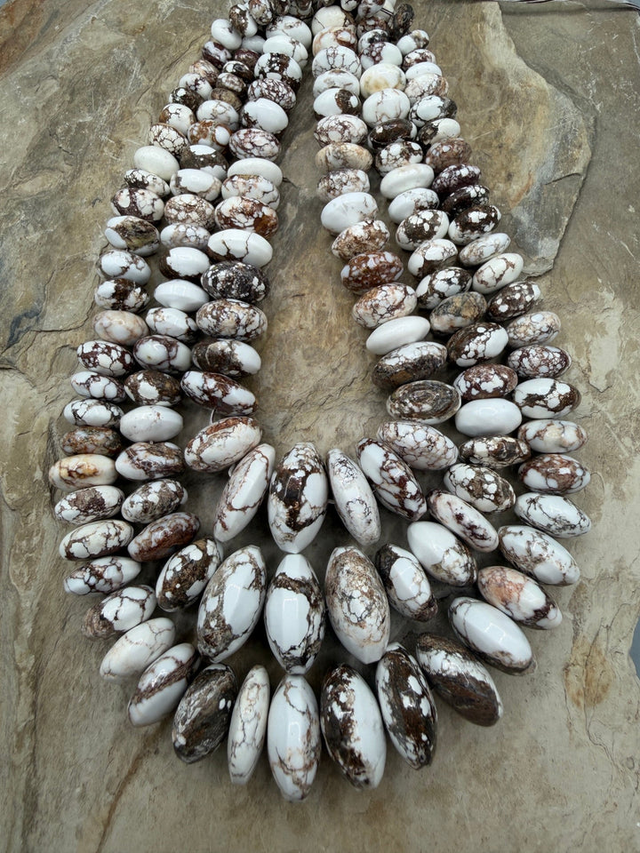 RARE AAA+ Arizona Wild Horse BIG Graduated Saucer Beads