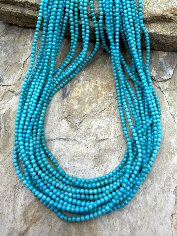 RARE AAA+ Blue Ridge Turquoise (Nevada) 2.5mm Round Beads