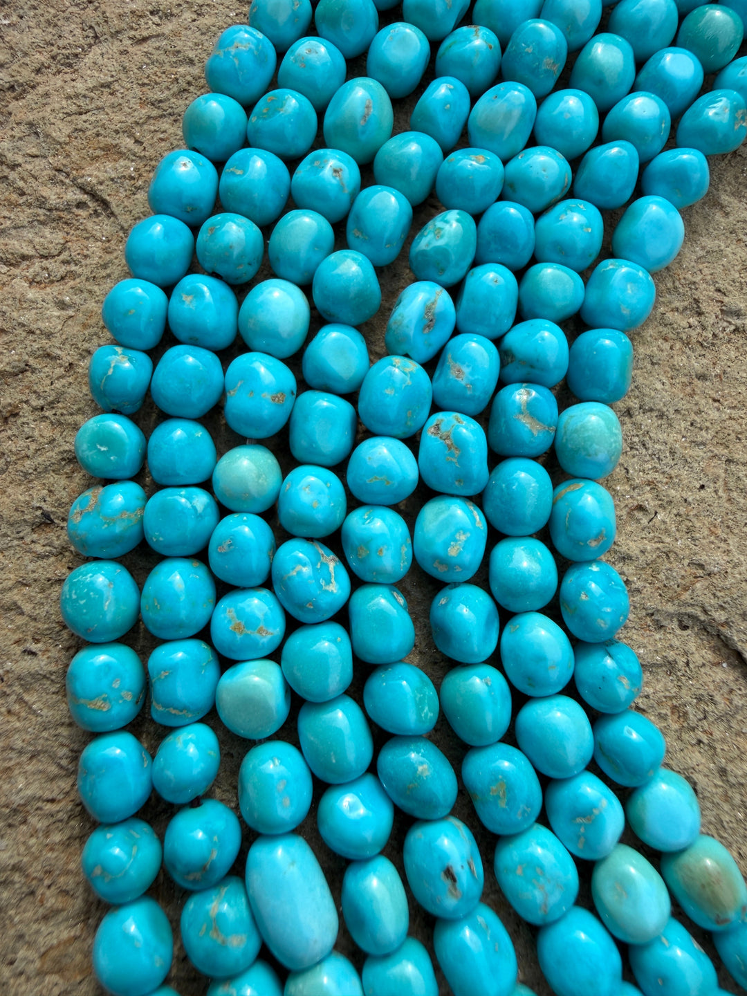 RARE AAA+ Blue Ridge Turquoise (Nevada) 6mm Rounded Nugget