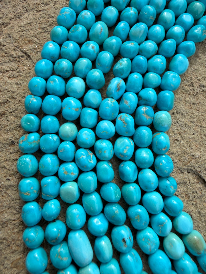 RARE AAA+ Blue Ridge Turquoise (Nevada) 6mm Rounded Nugget