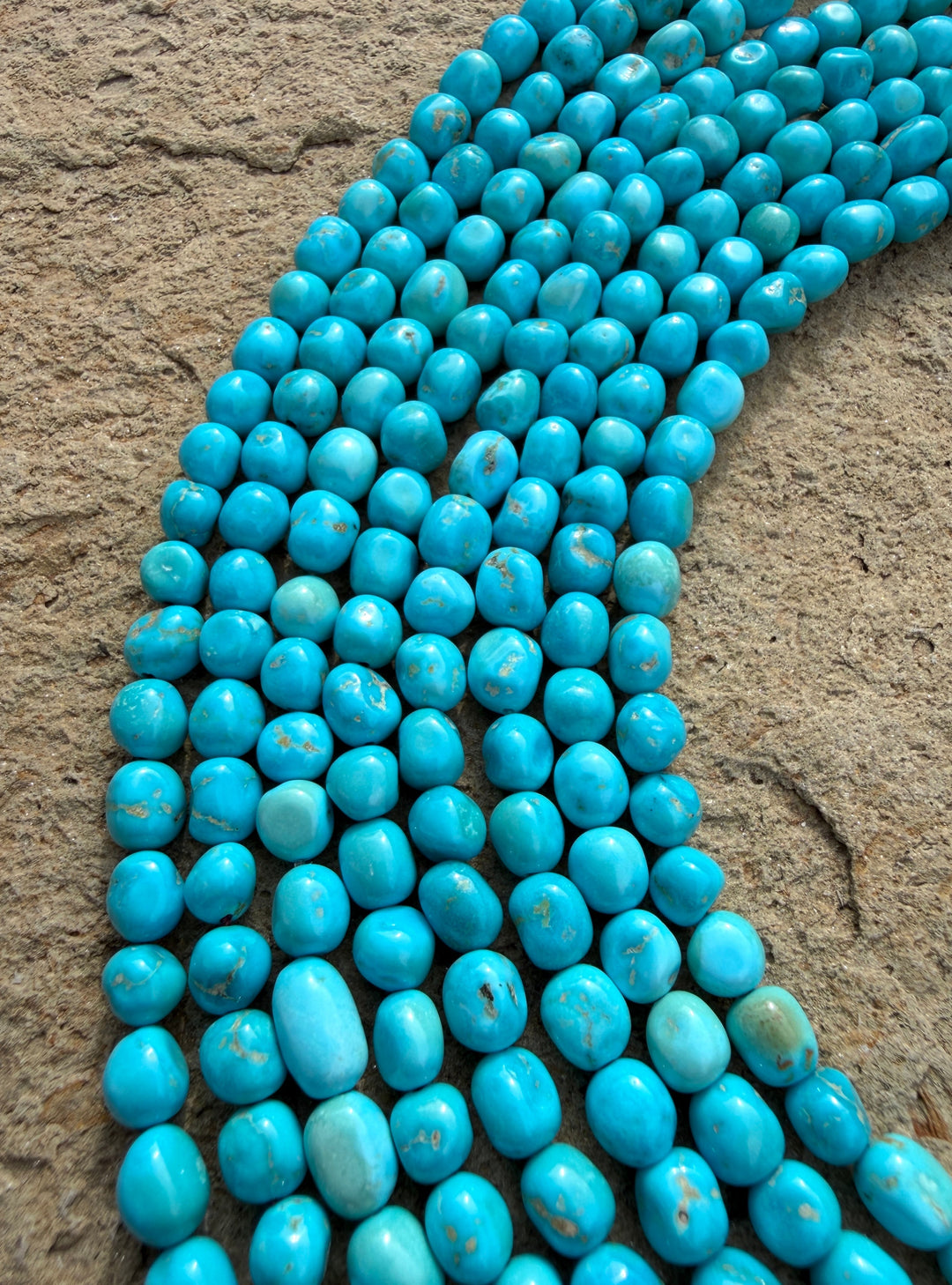 RARE AAA+ Blue Ridge Turquoise (Nevada) 6mm Rounded Nugget