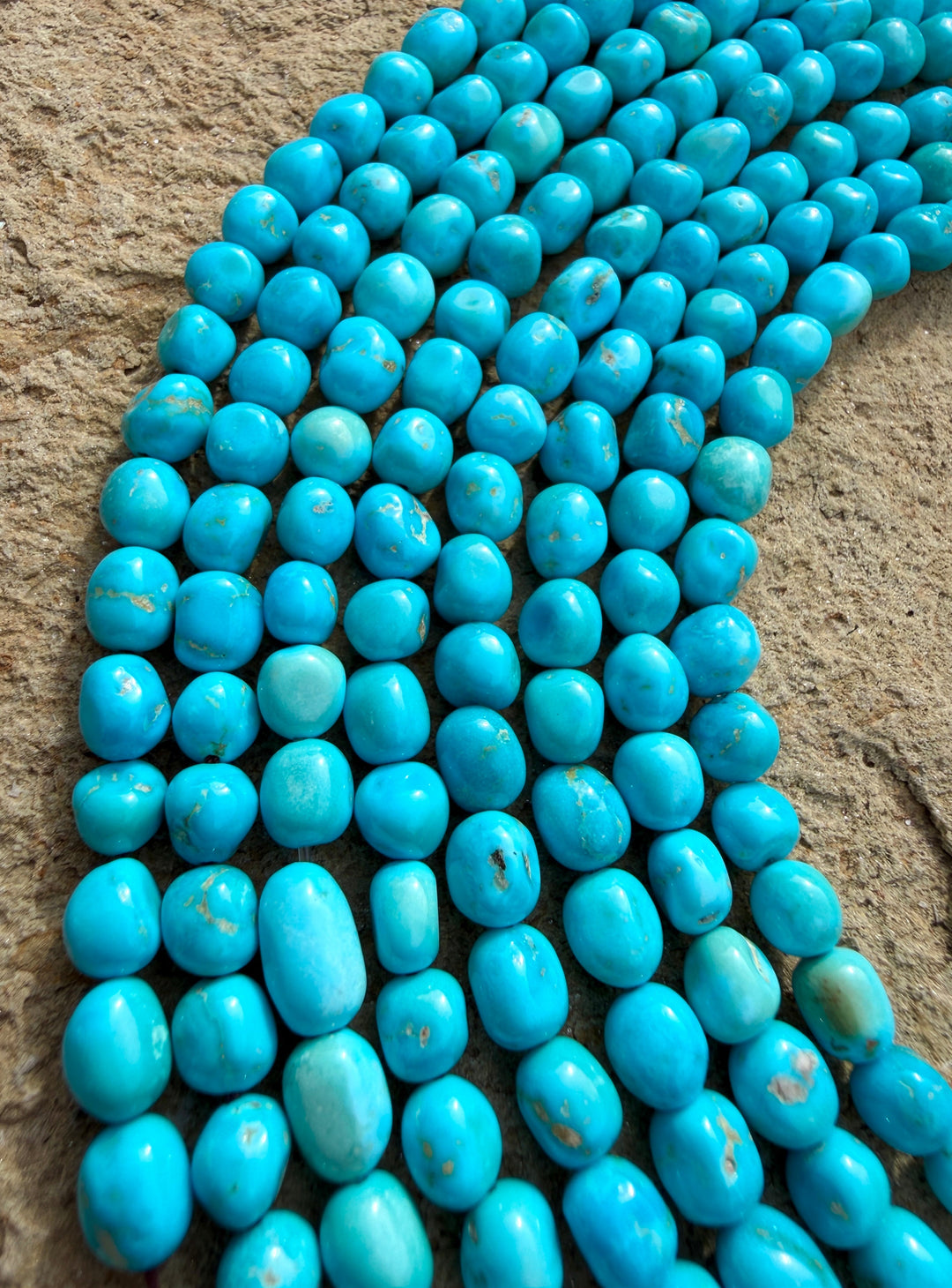 RARE AAA+ Blue Ridge Turquoise (Nevada) 6mm Rounded Nugget